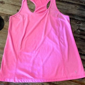 DANSKIN NOW Racer Back Size Large 12-14 Semi Fitted Pretty Pink Color GUC